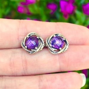 David Yurman Sterling Amethyst Infinity Earrings